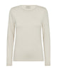 creme hvid bluse med lange ærmer Freequent FQLIANA-TEE Moonbeam