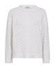 langærmet hvis strik med rund hals og strikket mønster. Freequent Off-white FQCOTLA-PULLOVER