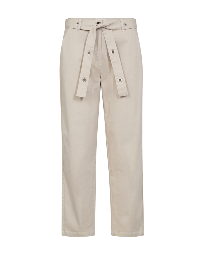 beige bukser med bælte i taljen. Freequent Moonbeam FQPACHINO-PANTS