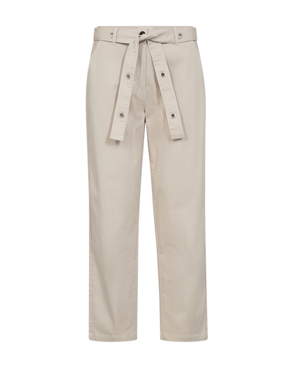 beige bukser med bælte i taljen. Freequent Moonbeam FQPACHINO-PANTS
