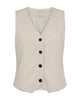 beige vest med v-hals og knaplukning. Freequent FQNANNI-WAISTCOAT Moonbeam