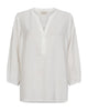 hvid bluse med v-hals og 3/4 ballonærmer Freequent Off-white FQPENNY-BLOUSE