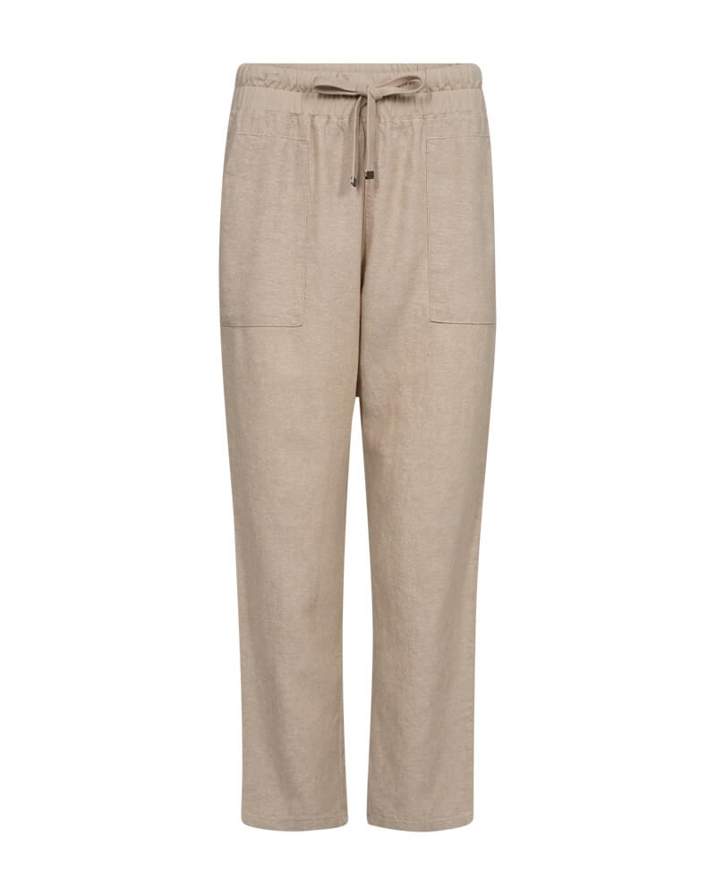beige hørbukser Freequent Sand melange FQLAVA-PANTS