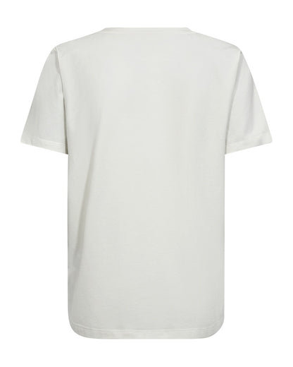 ryggen af hvid t-shirt med pink mønster Freequent Star off-white w Fuchsia Pink FQFENJAL-TEE