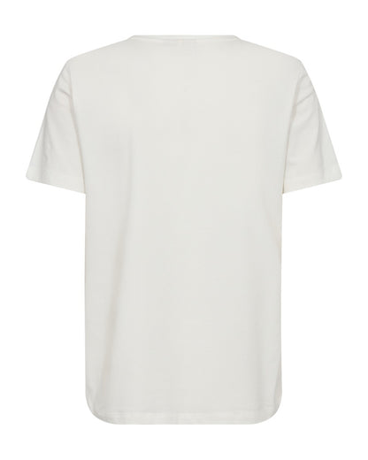 ryggen af hvid t-shirt med rødt mønster Freequent FQFENJAL-TEE Star Off-white Bittersweet