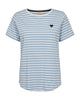 kortærmet stribet t-shirt i lyseblå hvis med et lille sort hjerte på brystet. Freequent Off-white blue FQMIAN-TEE