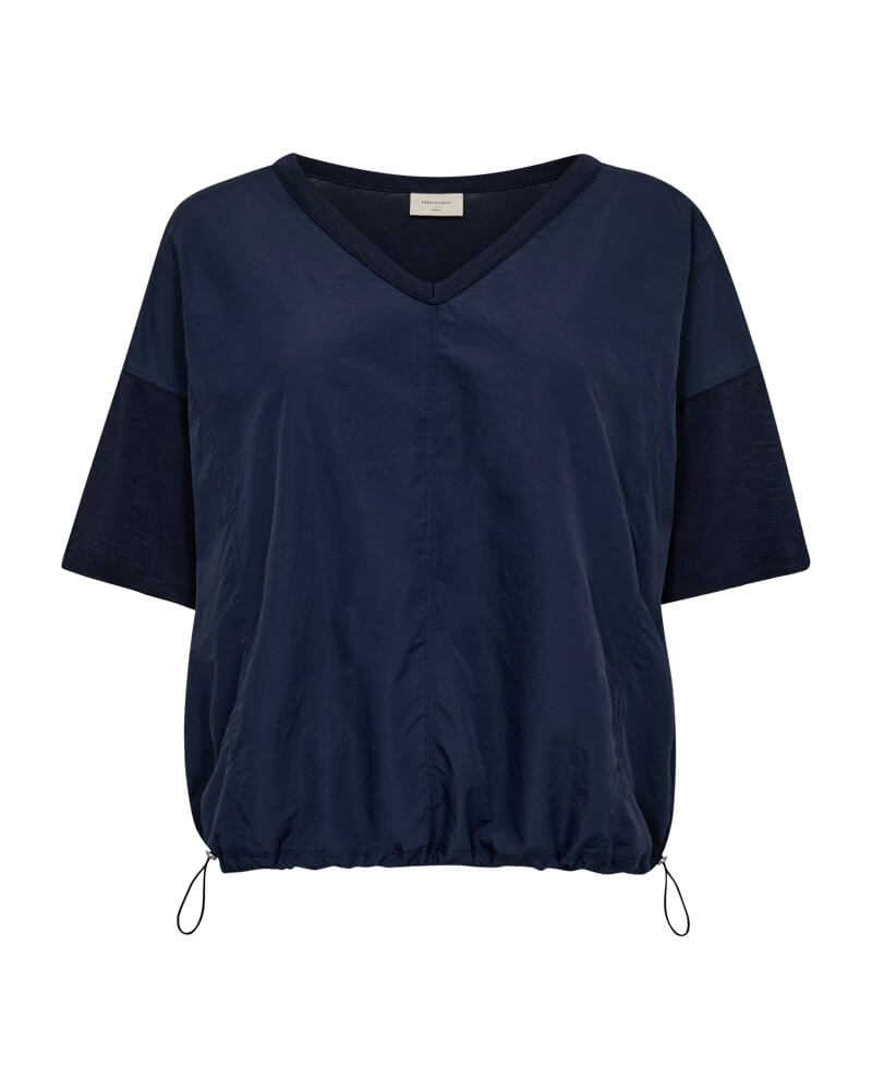 blå t-shirt Freequent FQIVORA-TEE | Navy Blazer