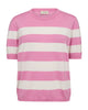 kortærmet lyserød t-shirt med brede hvide striber. Freequent Pink Off-White FQPIXIE-PULLOVER