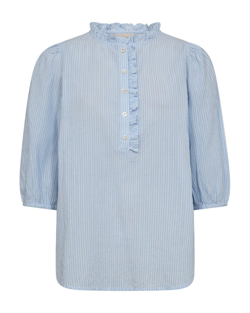 Freequent FQROLLY-BLOUSE | Chambray Blue w Star Off-white