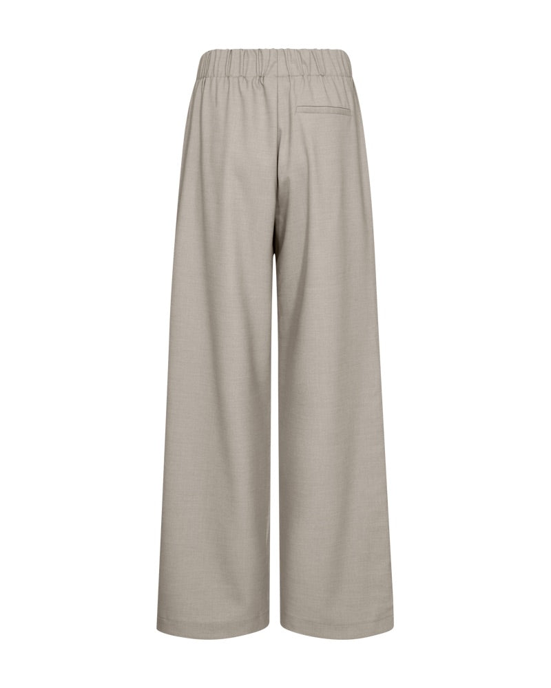 bagpå beige bukser med sidelommer og elastik i taljen. Freequent FQTARMA-PANTS Simply Taupe Mel.
