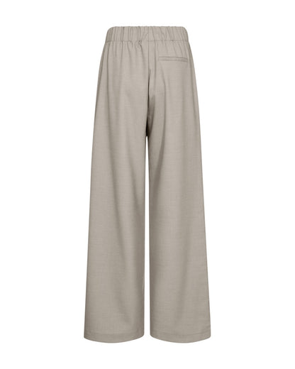 bagpå beige bukser med sidelommer og elastik i taljen. Freequent FQTARMA-PANTS Simply Taupe Mel.