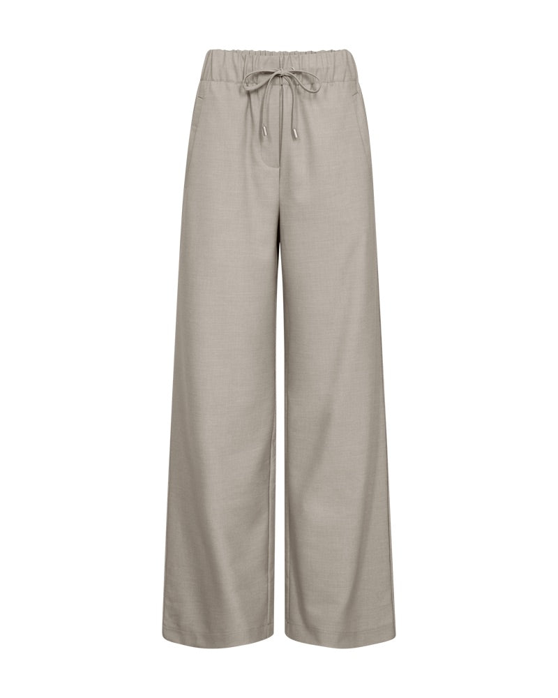 beige bukser med sidelommer og elastik i taljen. Freequent FQTARMA-PANTS Simply Taupe Mel.