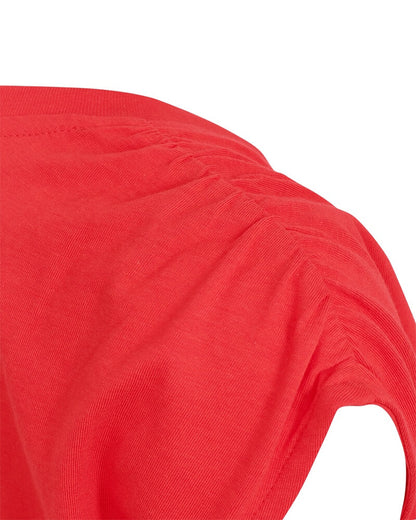 rød t-shirt med rynkedetaljer på skuldrene Freequent FQMELISSA-TEE Bittersweet