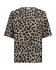 kortærmet leo t-shirt med løs pasform. Freequent Sand Melange w Black FQLAVISCO-BLOUSE