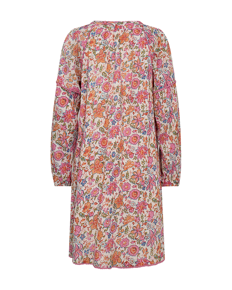 Freequent FQCARIN-DRESS | Star off-white w. Fuchsia Pink