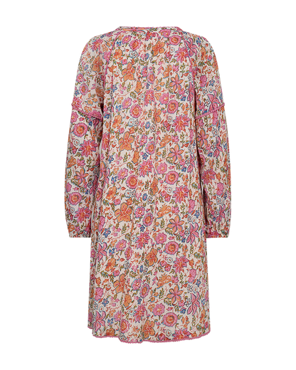 Freequent FQCARIN-DRESS | Star off-white w. Fuchsia Pink