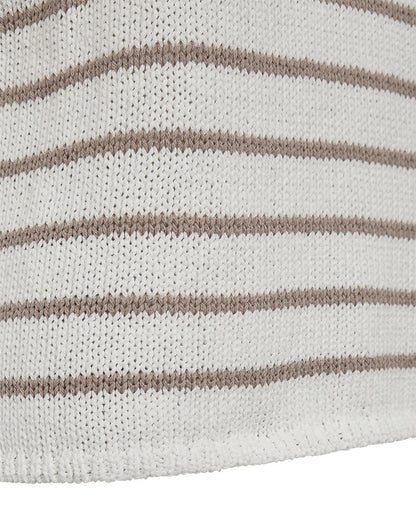 striber på Freequent FQGRANDE-PULLOVER Brilliant White w Simply Taupe