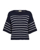 stribet strik bluse i blå med hvide striber. Freequent FQGRANDE-PULLOVER Navy Blazer w. Brilliant White