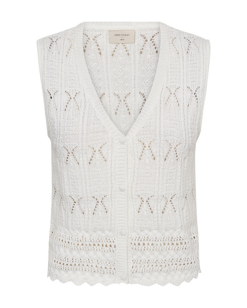 hvid vest med hulmønster Freequent FQFRAYA-WAISTCOAT Brilliant white