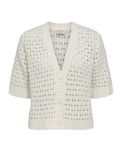 kortærmet hvid hullet cardigan Freequent FQFLOTTA-CARDIGAN Star Off-white