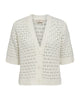 kortærmet hvid hullet cardigan Freequent FQFLOTTA-CARDIGAN Star Off-white