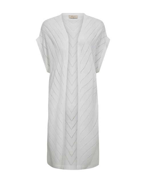 hvid cardigan med korte ærmer. Freequent FQELINA-CARDIGAN