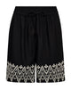 sorte shorts med broderi Freequent Black w. Moonbeam FQLINUS-SHORTS