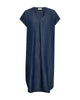 lang blå denimkjole med korte ærmer. Freequent FQRENNA-DRESS Medium Blue Denim