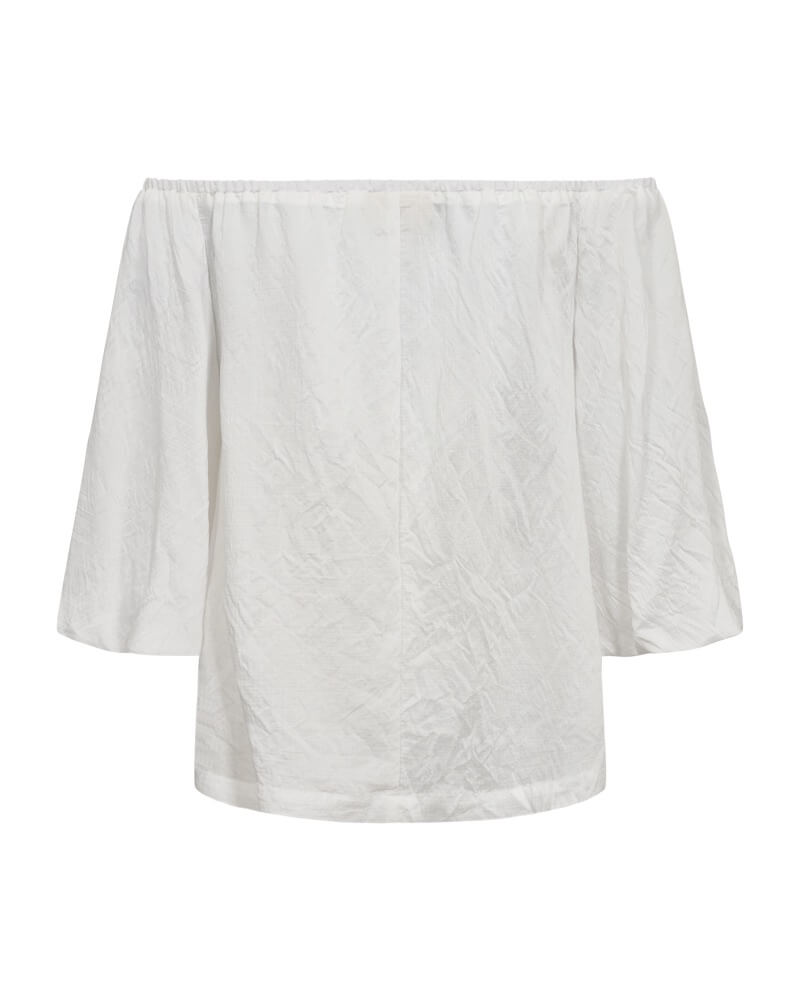 ryggen af hvid off-shoulder bluse Freequent FQDASIA-BLOUSE Star Off-white