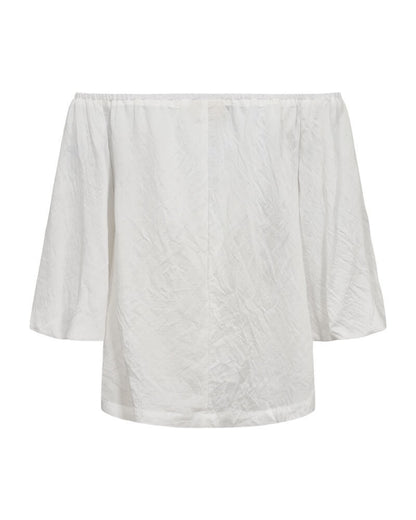 ryggen af hvid off-shoulder bluse Freequent FQDASIA-BLOUSE Star Off-white