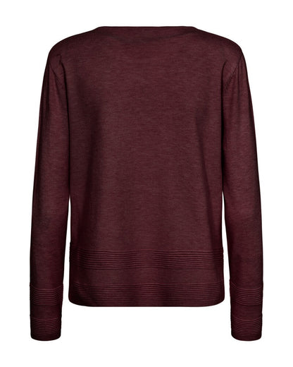 ryggen af langærmet bordeaux rød strik. Freequent FQFLOW-PULLOVER Port Royale