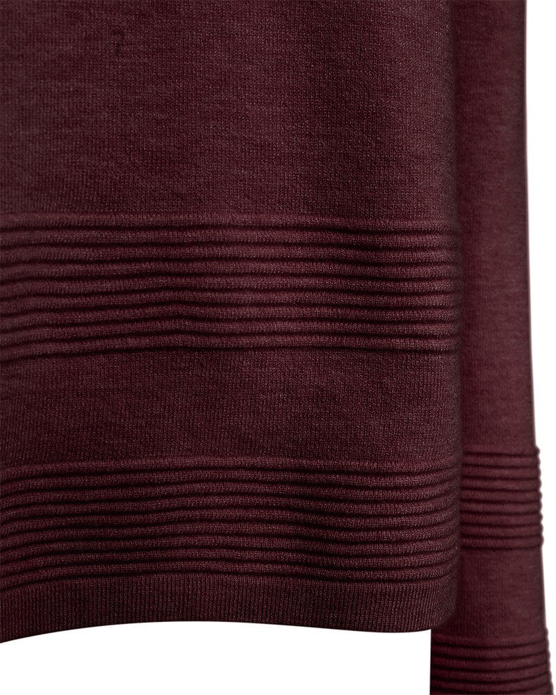 diskrete striber på langærmet bordeaux rød strik. Freequent FQFLOW-PULLOVER Port Royale