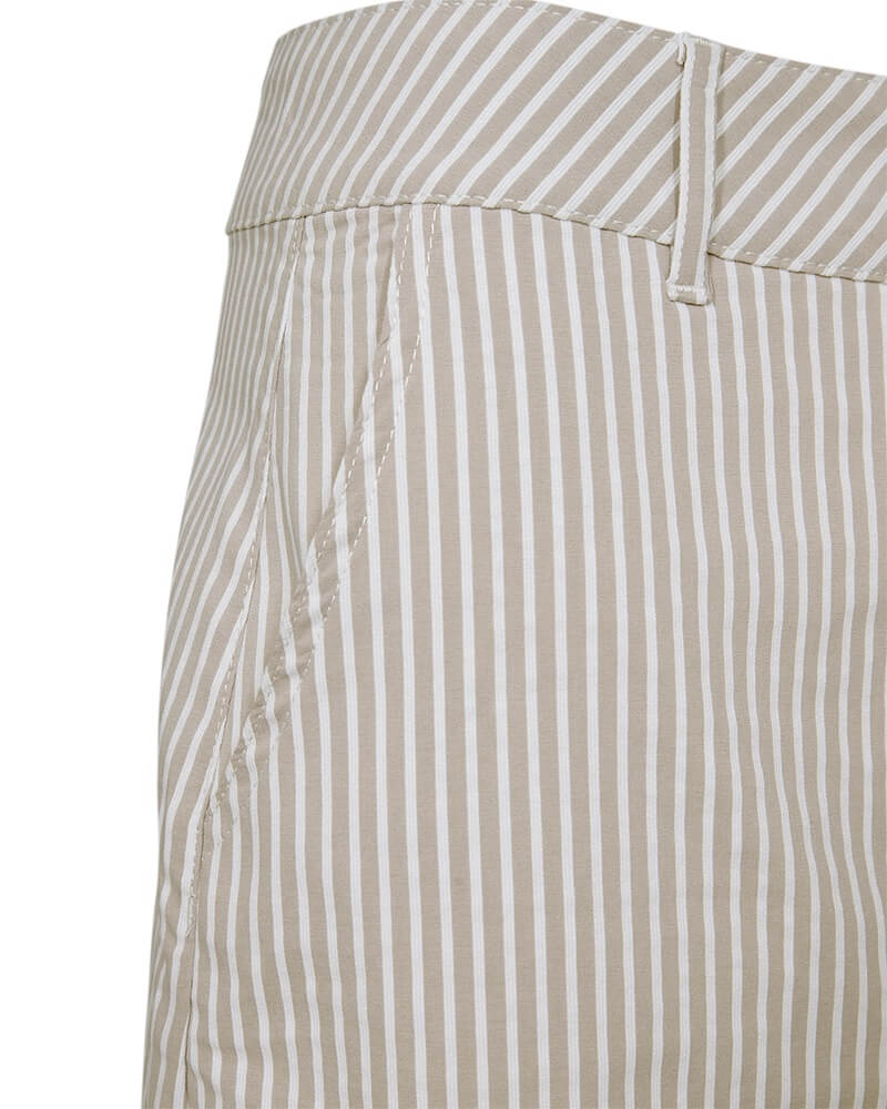 sidelomme på beige stribet nederdel Freequent FQREXA-SKIRT Simply Taupe w. Star Off-white
