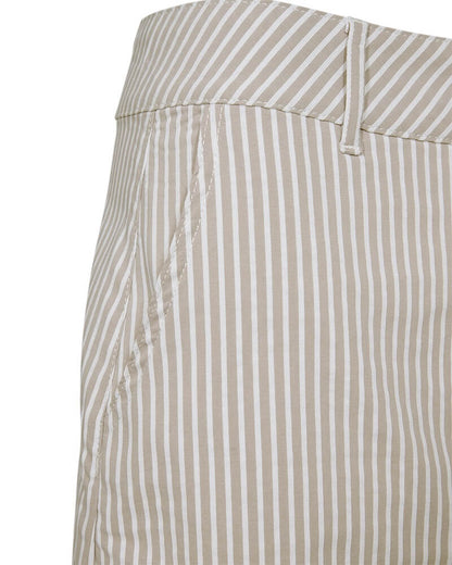 sidelomme på beige stribet nederdel Freequent FQREXA-SKIRT Simply Taupe w. Star Off-white