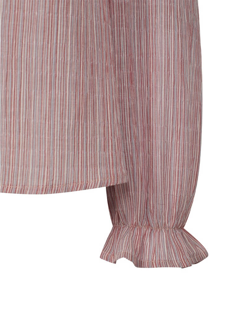 ærme på bluse Freequent FQHELLY-BLOUSE Moonbeam w. Baked Apple