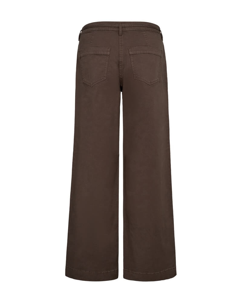 baglommer på brune bukser med smalt bindebånd i taljen. Freequent FQINGA-PANTS Morel