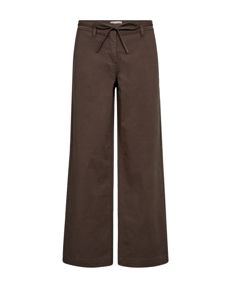 brune bukser med smalt bindebånd i taljen. Freequent FQINGA-PANTS Morel