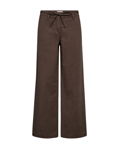 brune bukser med smalt bindebånd i taljen. Freequent FQINGA-PANTS Morel