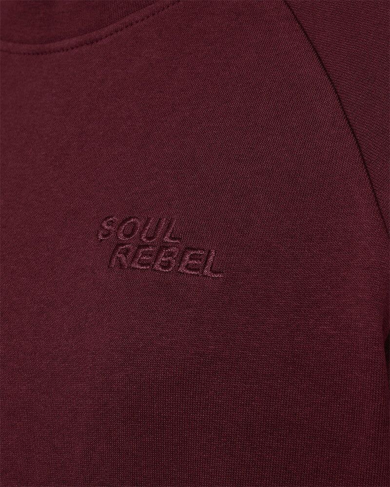 diskret tekst på brystet af bordeaux rød sweatshirt Freequent FQNALE-PULLOVER Port Royale