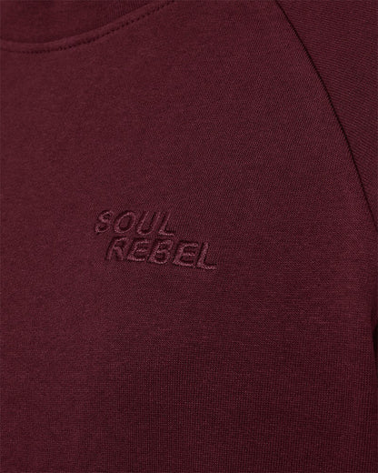 diskret tekst på brystet af bordeaux rød sweatshirt Freequent FQNALE-PULLOVER Port Royale