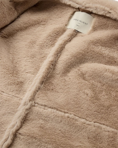 indeni brun ruskindsjakke med faux fur Freequent FQLAMSE-JACKET Thrush