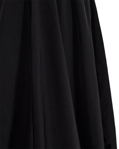 closeup af sort ballonnederdel med elastik i taljen Freequent FQMINDY-SKIRT Black