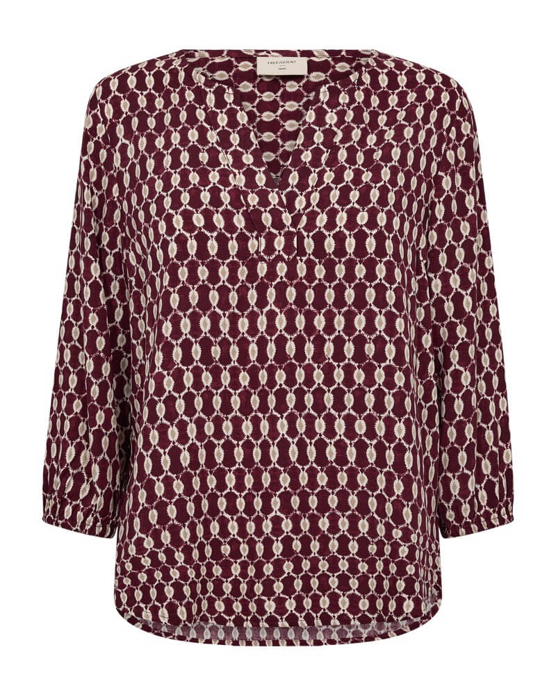 mønstret bluse Freequent FQADNEY-BLOUSE Port Royale w. Moonbeam