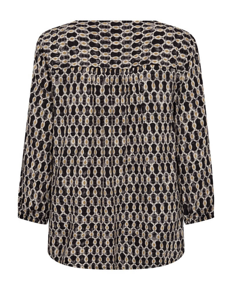 ryggen af mønstret bluse Freequent FQADNEY-BLOUSE Black w. Moonbeam