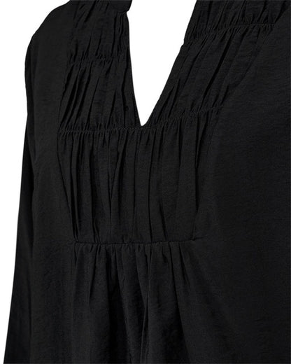 sort bluse med smock og læg. Freequent FQRENEE-BLOUSE Black