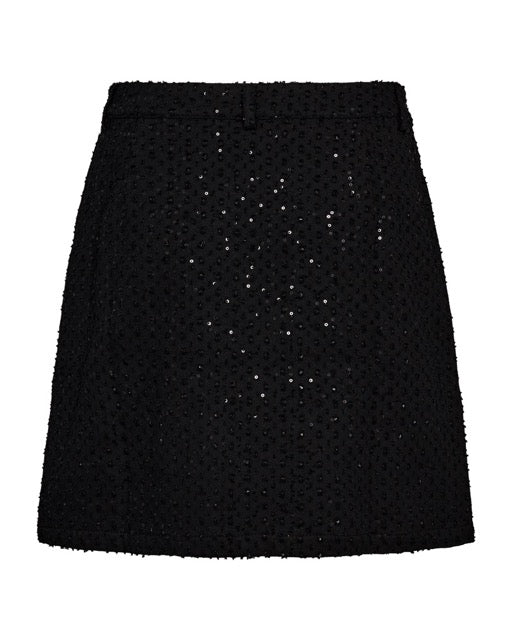 kort sort nederdel med palietter. Freequent FQSHOW-SKIRT Black