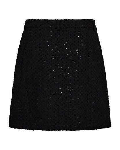 kort sort nederdel med palietter. Freequent FQSHOW-SKIRT Black