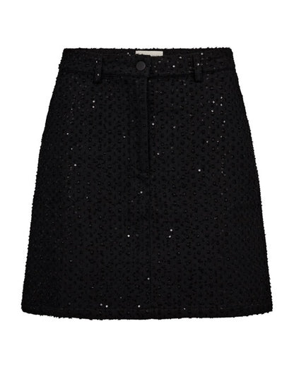 kort sort nederdel med palietter. Freequent FQSHOW-SKIRT Black