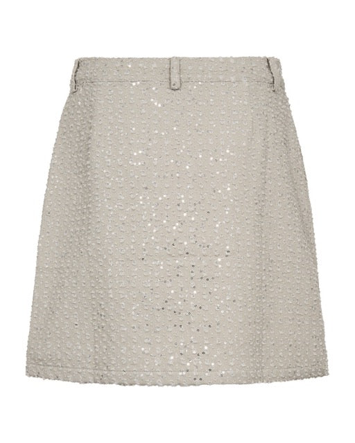 kort lys nederdel med palietter. Freequent FQSHOW-SKIRT Moonbeam