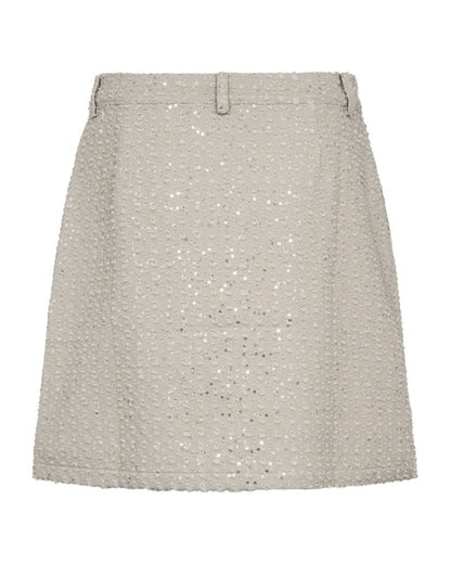 kort lys nederdel med palietter. Freequent FQSHOW-SKIRT Moonbeam